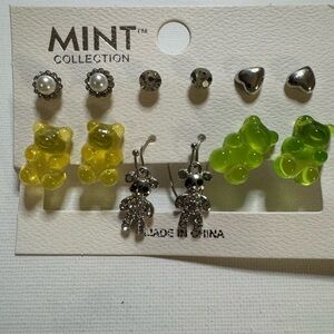 New MINT 6 pack Gummy bear earrings